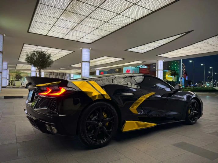 Chevrolet Corvette C8 2023 BLACK&GOLD RENTAL IN DUBAI - undefined